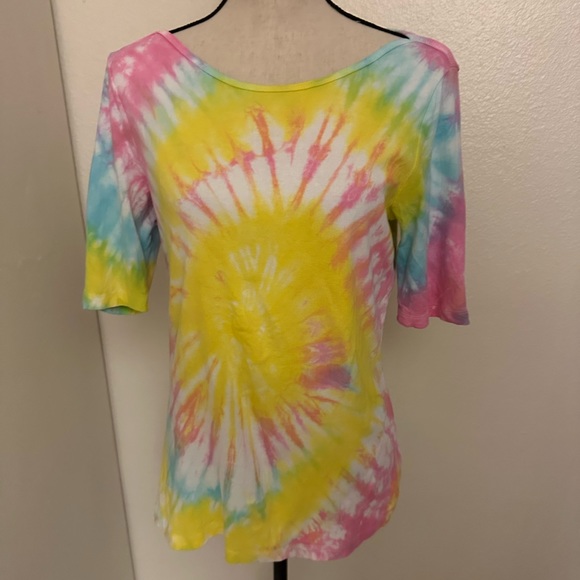 One-of-a-kind tie-dyed short sleeve T-shirt - Picture 1 of 4